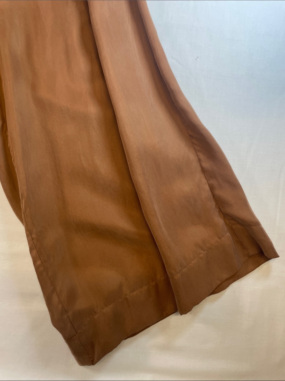 lovestitch Rust Brown Halter Wide-Leg Jumpsuit pockets minimalist luxury - Picture 8 of 10